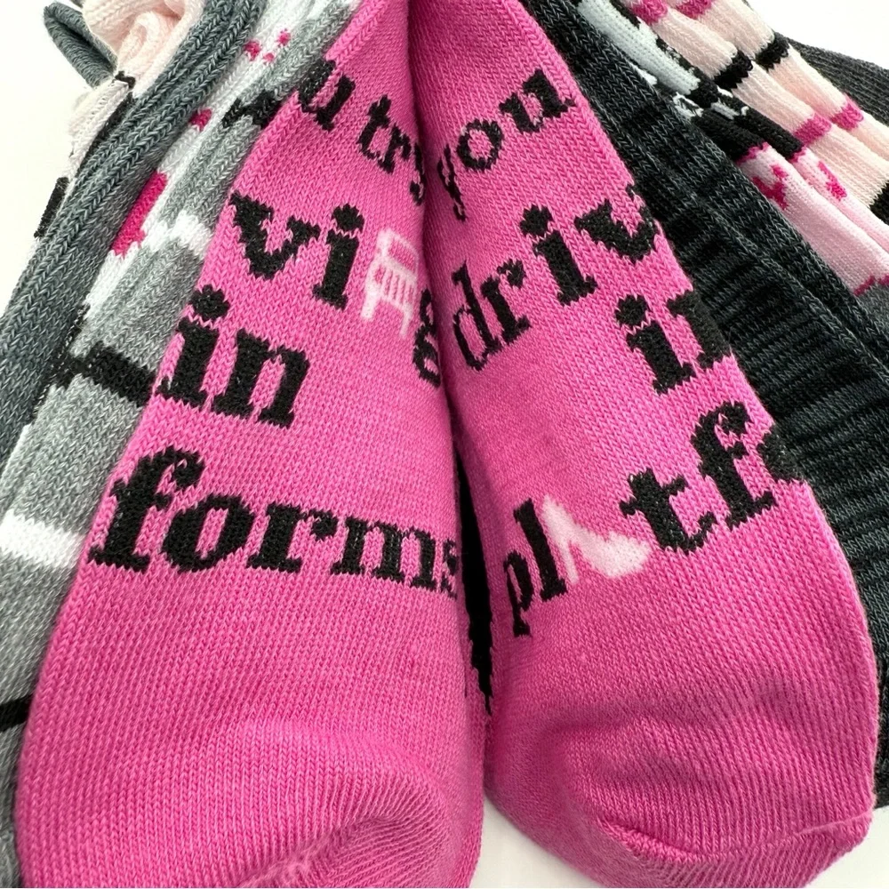 Clueless Movie Womens No Show Socks 90s Pink Black As If Whatever Cher Fun Gift